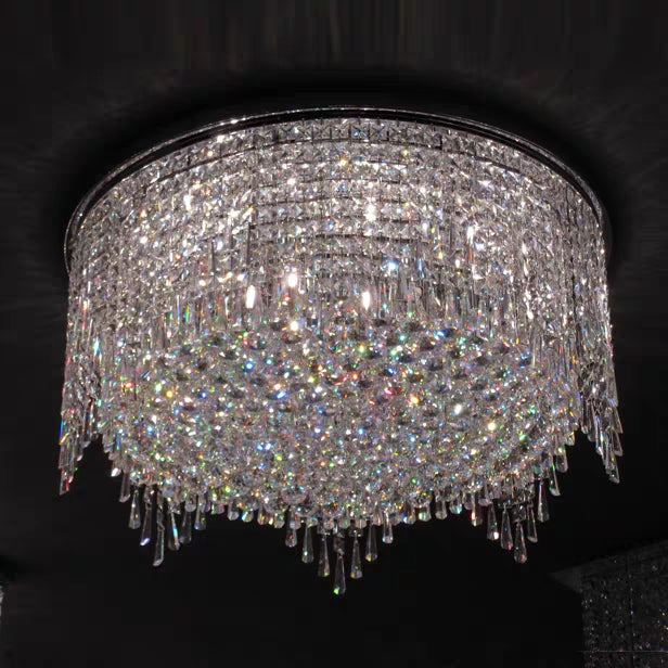 Minimalist Marvel: Embrace the Chic Simplicity of this Strikingly Modern Crystal Chandelier, a Perfect Blend of Style and Function