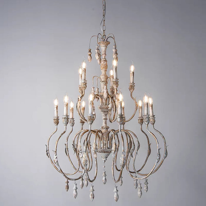 Enthralling Elegance: A Masterpiece of French Vintage Chandelier, Embellished with Intricate Details