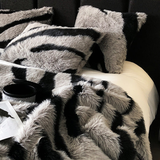 Soffice coperta con stampa zebrata per letto/divano 