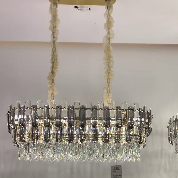 Light Luxury Round /Rectangular Crystal Chandelier for Living/Dining Room/Bedroom