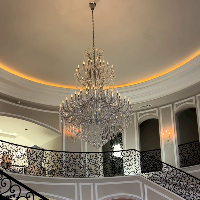 Lámpara de araña de cristal con vela tradicional para escalera/vestíbulo/sala de estar/villa