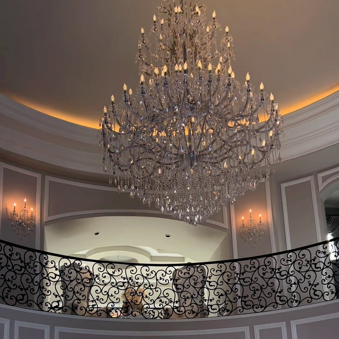Lámpara de araña de cristal con vela tradicional para escalera/vestíbulo/sala de estar/villa