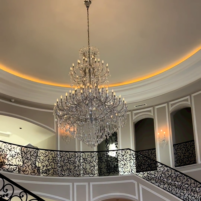Traditional Candle Crystal Chandelier for Staircase/Foyer/Living Room/Villa