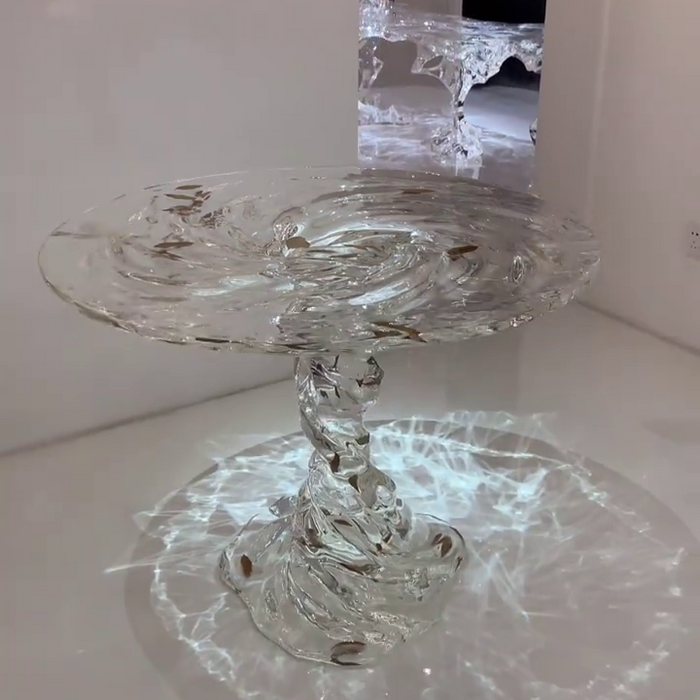 Transparent Acrylic Resin Ripple Coffee Table