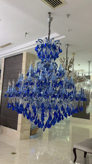 New Ocean Blue Classic Unique Chandelier for Staircase/Foyer/Entryway