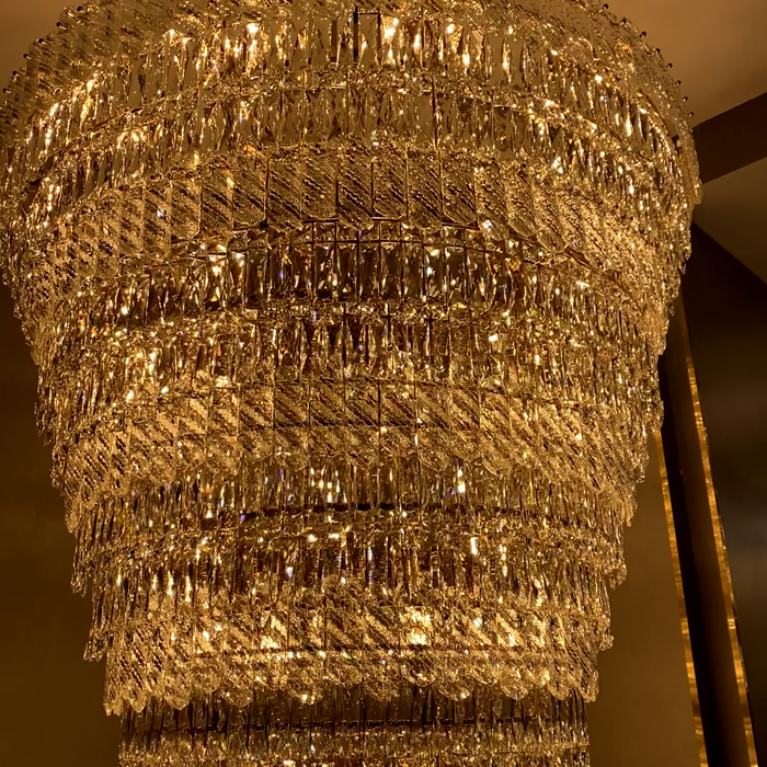 Lámpara de araña de cristal de lujo extra grande para escalera/sala de estar/vestíbulo/villa