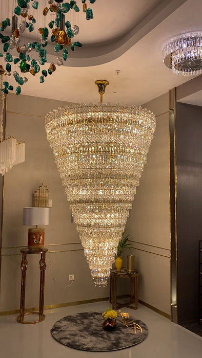 Lampadario di cristallo di lusso extra large per scale/soggiorno/foyer/villa