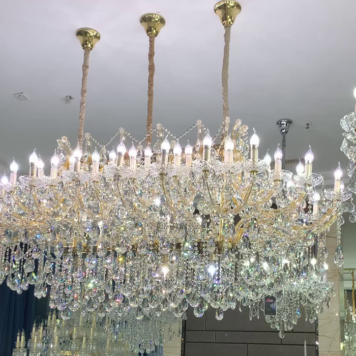 Luxury Royal Rectangular Candle Crystal Chandelier for Dining Room/Kitchen Island