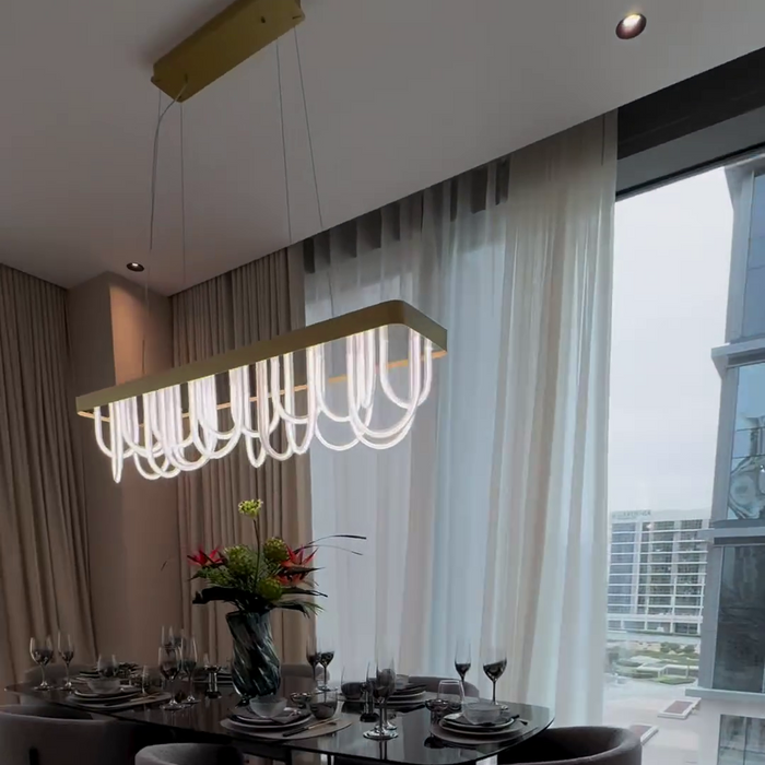 Lampadario moderno ondulato per sala da pranzo/isola cucina