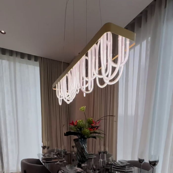 Lampadario moderno ondulato per sala da pranzo/isola cucina