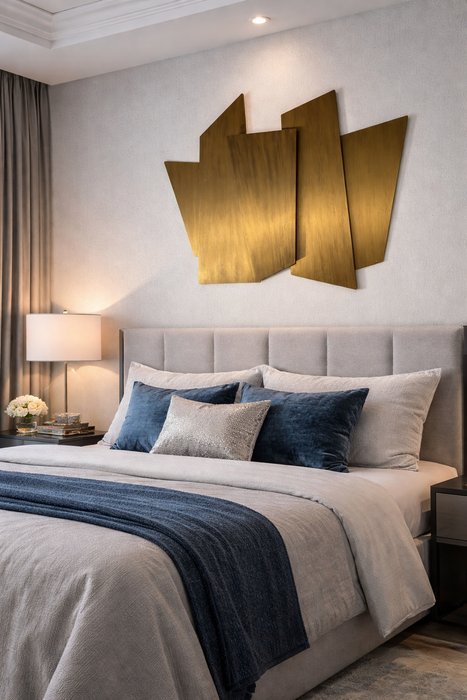 Luxury Irregular Stainless Steel Wall Decor Geometric Art in Gold