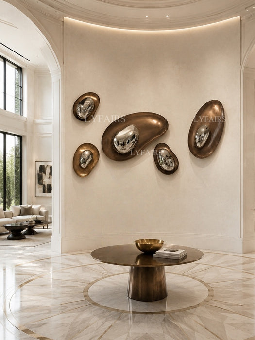 Irregular Round Stone‑Shaped Mirror Wall Decor