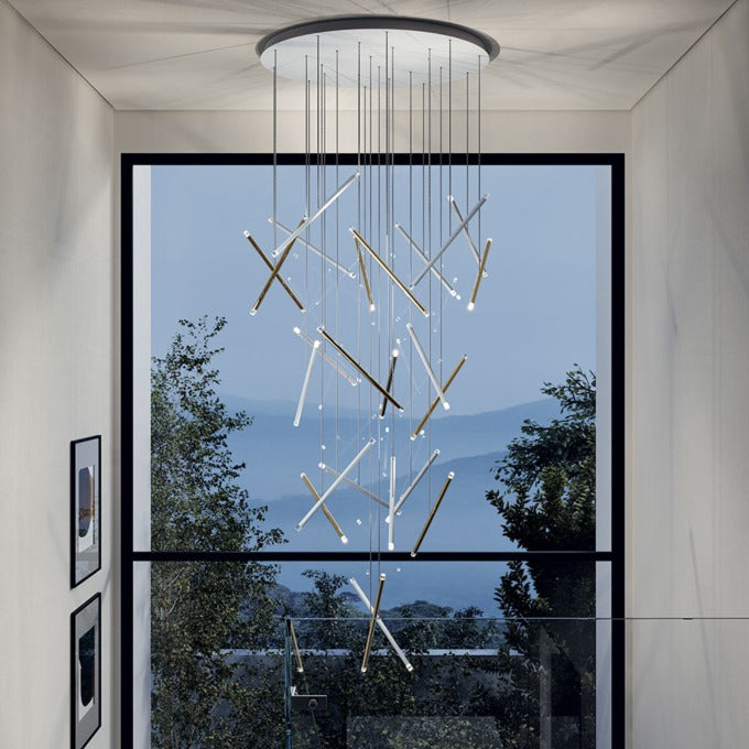 Lámpara de techo con palos de arte creativo italiano moderno para sala de estar/escalera/vestíbulo del hotel
