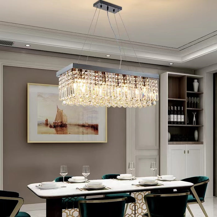 Lampadari moderni in cristallo Lampadario a isola Retangle per cucina e sala da pranzo