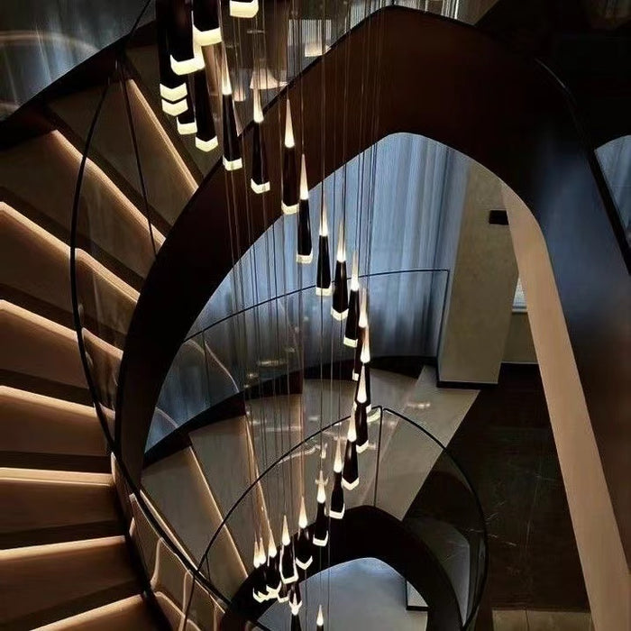 Lámpara de escalera de caracol, lámpara de techo de estilo moderno, accesorio de iluminación para sala de estar 
