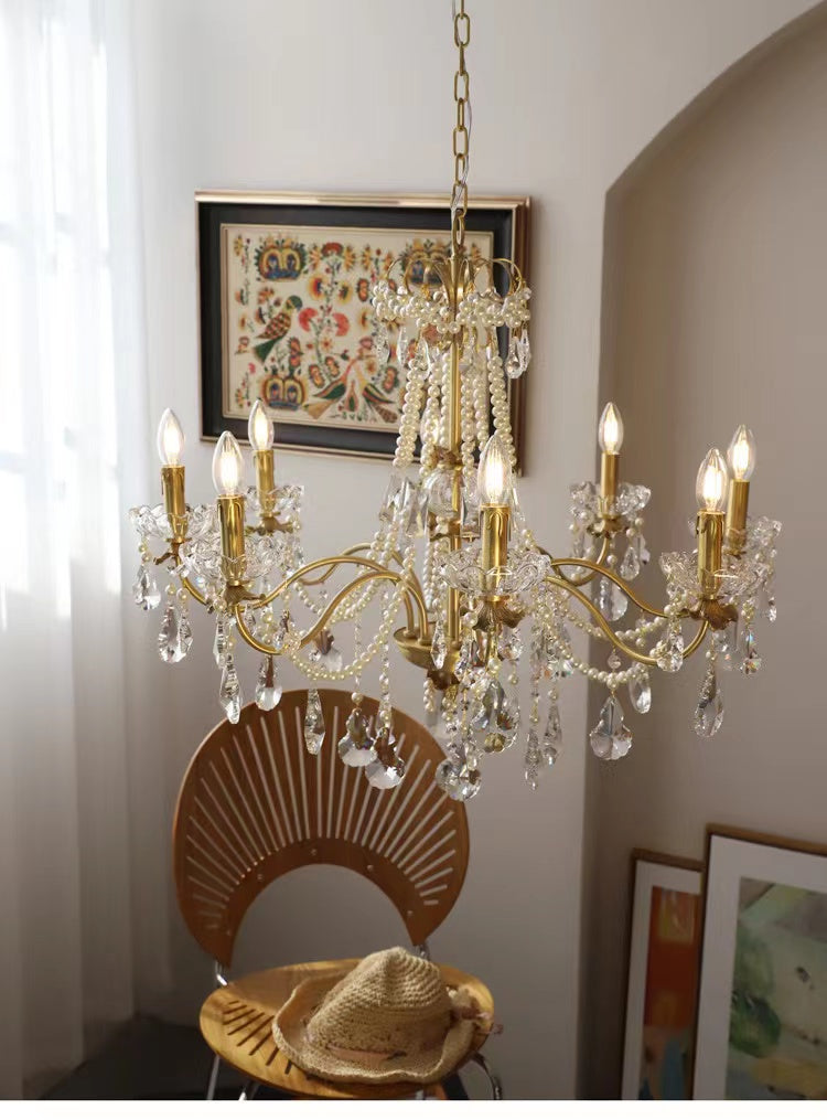 View of Traditional French Modern Candle Chandelier For Living Room Bedroom ...