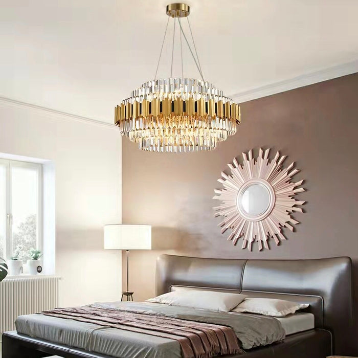 Modern Crystal Chandelier Luxury Living/ Dining Room Ceiling Light Fixture Elegant Bedroom Lamp Villa Hall Decoration Light