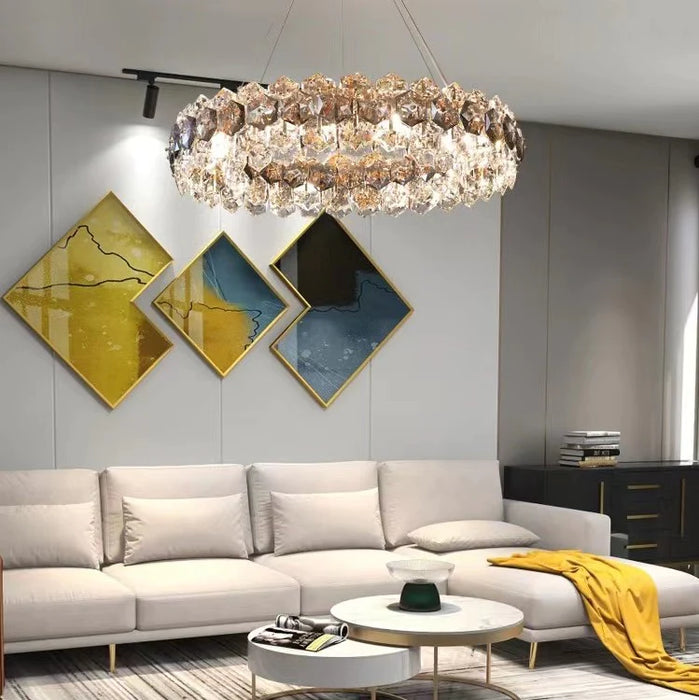 Light Luxury Flower Petal Chandelier Suit for Living/Dining Room/ Bedroom , round ,art design,home decor, shining, delicate