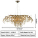 D102.4"*H36.9" chandelier,chandeliers,branch,pendant,iron,crystal,living room,kitchen island,big table,long table