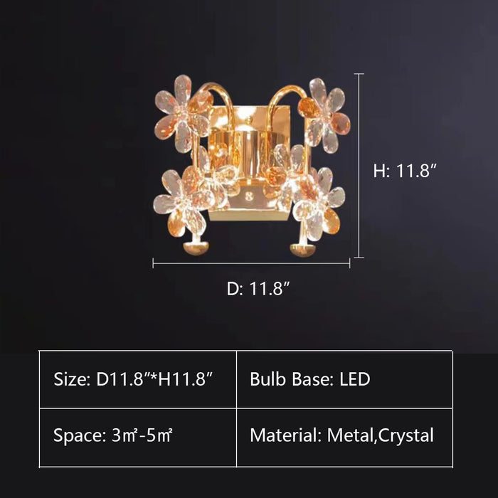 D11.8"*H11.8" chandelier,chandeliers,pendant,round,wall light,gold,flower,crystal,bedside,kitchen island,big table,dining bar,dining table,long table,rectangle,round,ring,circle