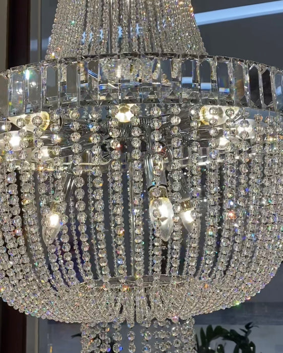 Lampadario di cristallo impero moderno di lusso per foyer/ingresso/soggiorno