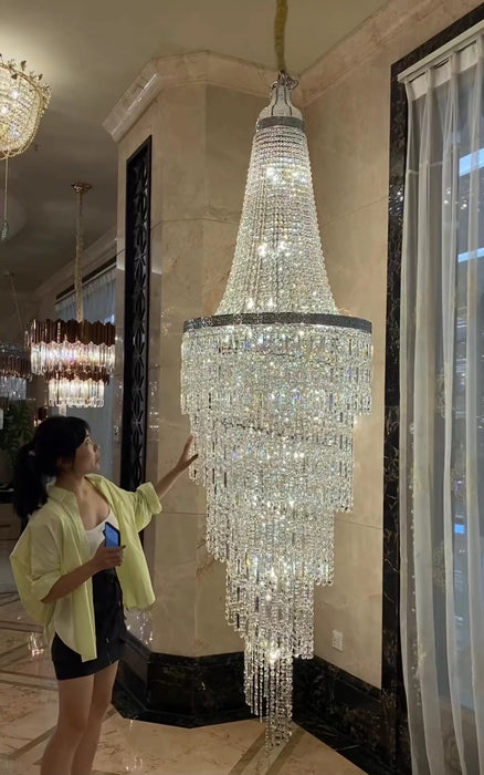 2023 Lampadario di cristallo moderno per foyer/scala 