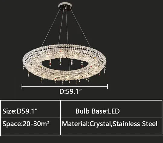 New Modern Oversized Luxury Crystal Chandelier for Staircase / Villa / Duplex Hall / Living Room
