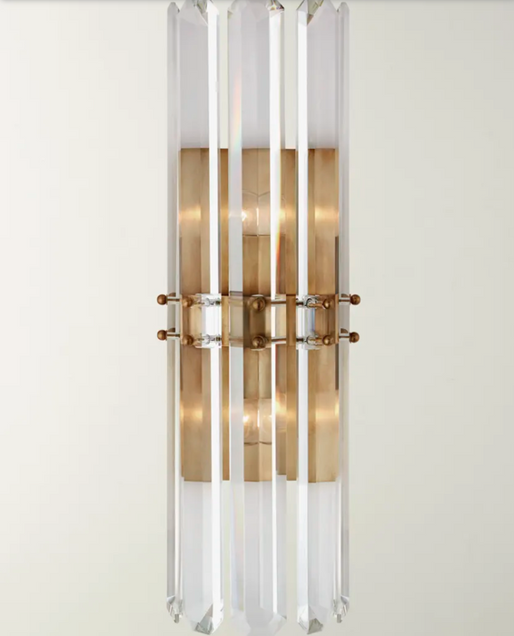 Lampada da parete moderna e creativa in cristallo trasparente in ottone per comodino/bagno/sala da pranzo/corridoio
