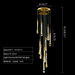 customization extra large extra length 118inch golden staircase crystal chandelier 16 lights