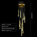 Extra Large Customization Staircase Chandelier Golden Water Drop Extra Length 125.98inch