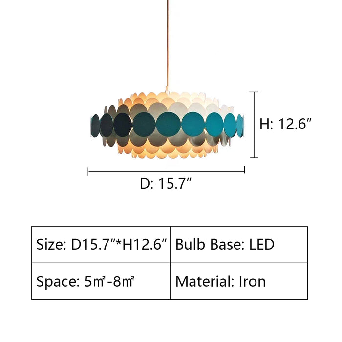 D15.7"*H12.6" chandelier,chaneliers,round,iron,green,black,red,multi-layer,layer,tiers,flower,ceiling,affordable
