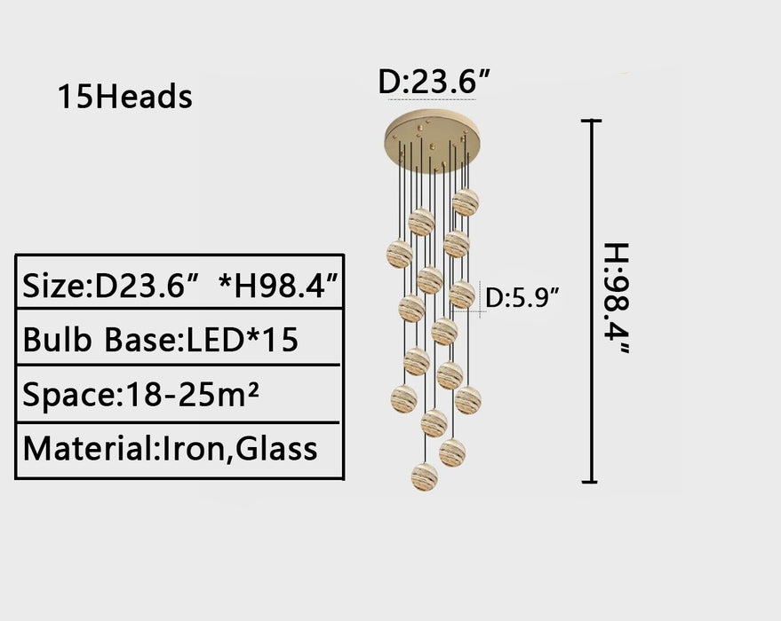 D23.6"*H98.4" chandelier,chandeliers,sky,star,stairs,staircase,spiral staircase,long,extra large,large,huge,big,oversize