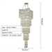luxury modern staircase crystal chandelier light fixture 86.6inch
