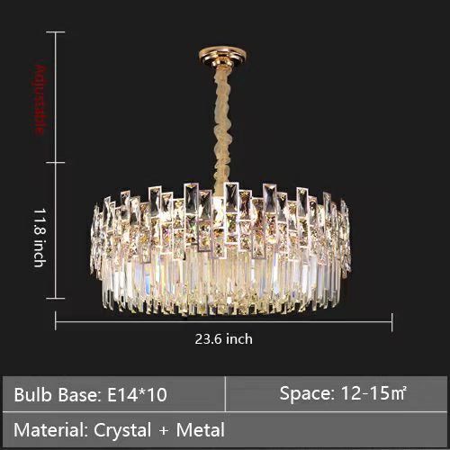 Lámpara de araña de cristal de diseño exclusivo para sala de estar moderna, lámpara de techo de lujo para comedor