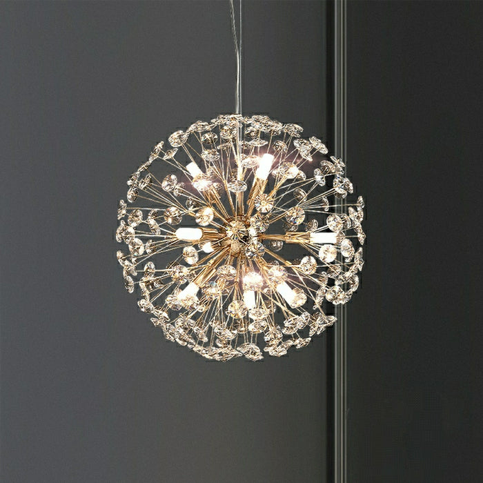 Decorative Crystal Ball Dandelion Chandelier Round Ceiling Pendant Light Fixture D60cm