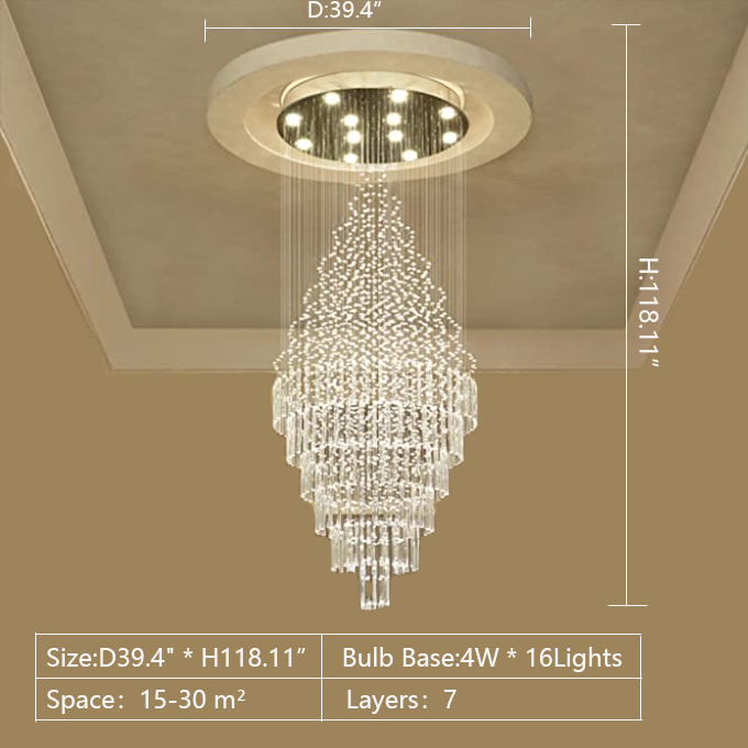 extra length crystal chandelier 118inch staircase foyer hallway 