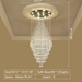 extra large length 137.8inch height crystal chandelier for staircase foyer hotel hallway loft apartment big house