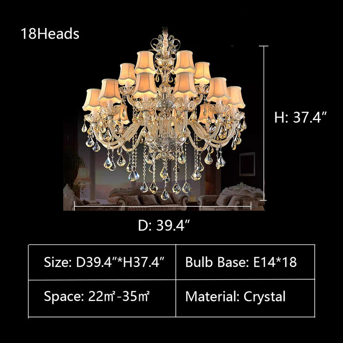 D39.4"*H37.4" chandelier,chandeliers,extra large,large,oversize,big,huge,foyer,duplex hall,two-story foyer,loft,candle,branch,raindrop,pendent,crystal,metal