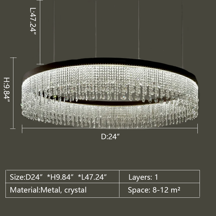 1 layer crystal chandelier 24inch diameter simple white classice elegant for living room dining room walk-in closet