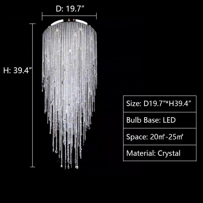 D19.7"*H39.4" chandelier,chandeliers,flush mount,flush mount,extra large,large,huge,big,oversize,crystal,tassel,luxury