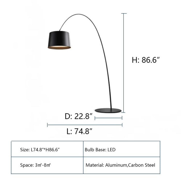 L74.8"*H86.6" lamp,lamps,floor lamp,black,red,blue,white,aluminum,iron,art,minimalist,nordic,modern,Twiggy Arc Floor Lamp