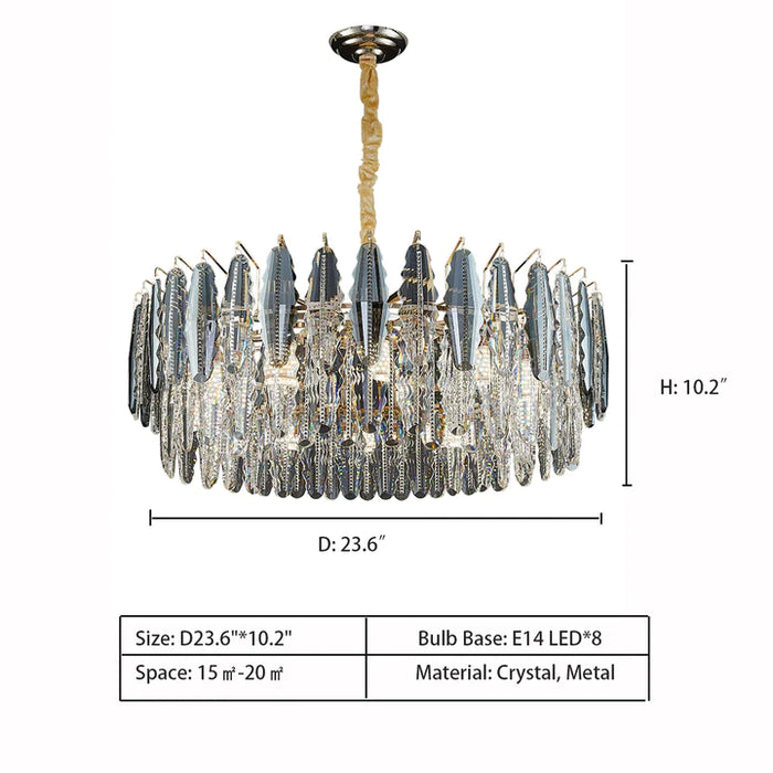 Modern Minimalist Art Designer Light Luxury Round Crystal Chandelier for Dining/ Living Room,round, detail