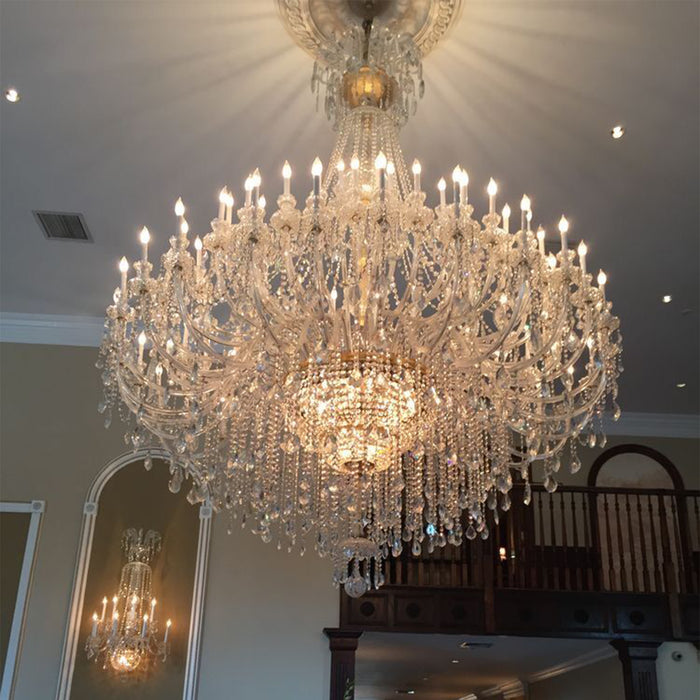 Extra Large Classic Traditional Crystal Chandelier 60/72/90 Lights for Hotel/Showroom/Foyer/Wedding Hall/Coffee Shop