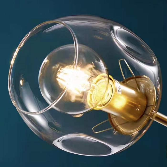 Lámpara de araña moderna de cristal con globos transparentes de 6/8 luces, bronce para comedor o dormitorio 