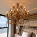 American retro/vintage candle crystal chandelier gold mid-centry living room/bedroom/dining room light fxiture 