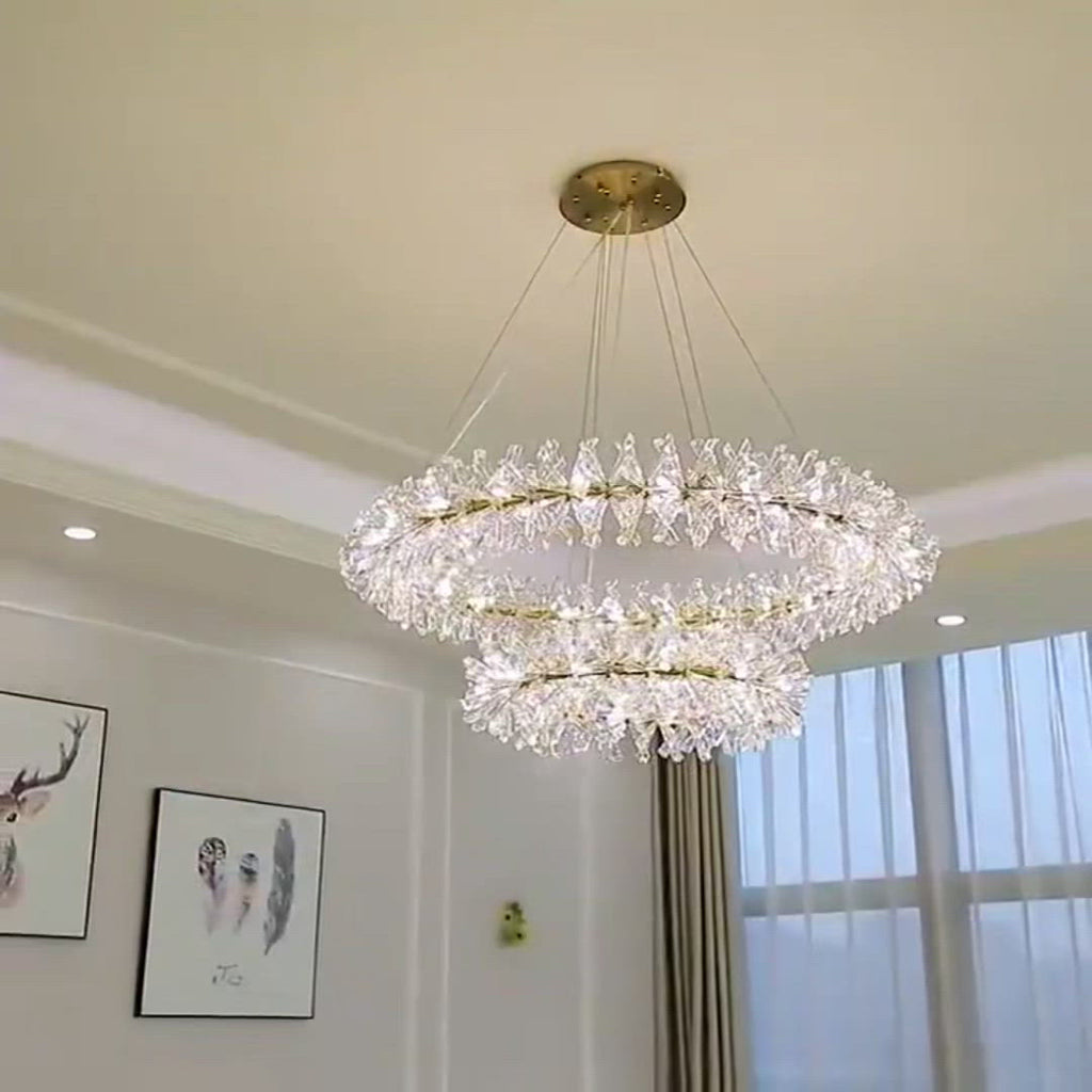  Contemporary  LED 2 Ring Pendant Chandelier For Living Room