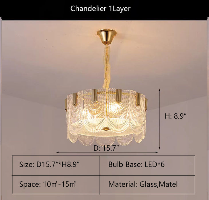 D15.7"*H8.9" chandelier,chandeliers,gold,luxury,round,ring,circle,long table,kitchen island,dining bar,dining table,big table,foyer,hallway,entrys.entryway,tiers,2 layers,multi-tier,pieces,art,acrylic,metal