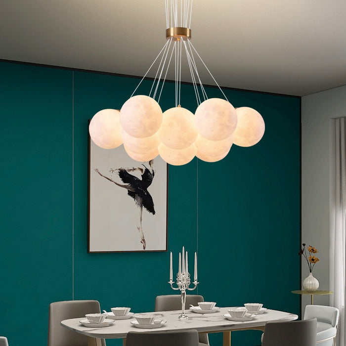 Lámpara de techo para dormitorio con diseño de luna de burbuja, lámpara nórdica moderna