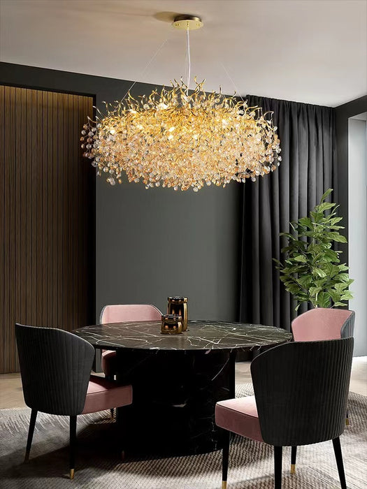 Nuevo Candelabro de cristal de rama de lujo, luz moderna, para comedor/sala