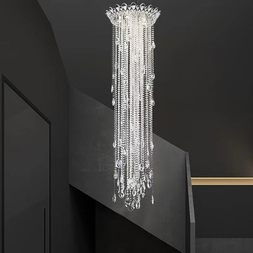 chandelier,chandeliers,branch,staircase,pendants,foyer,spiral staircase,two-story foyer,tassel crystal, k9 crystal,crystal chandelier
